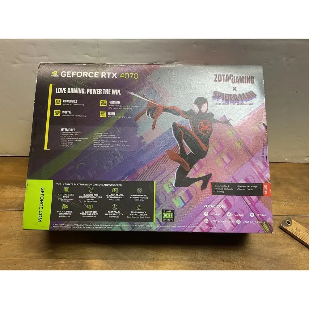 ZOTAC NVIDIA GeForce RTX 4070 GAMING AMP AIRO GPU Spiderman Bundle 12GB GDDR6X